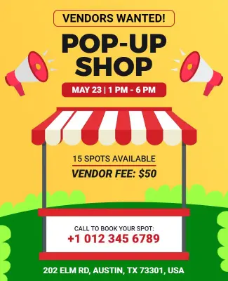 Outdoor Vendor Pop-up Shop Flyer Template