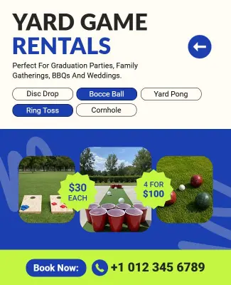Outdoor Yard Game Rentals Flyer Template