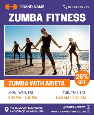 Outdoor Zumba Fitness Class Promotion Flyer Template