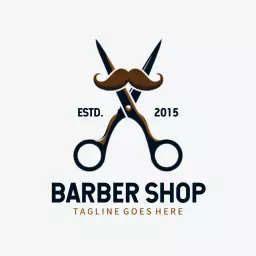 Outstanding Barber Shop Logo Featuring Classic Scissors Design Logo Template