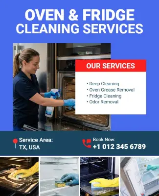 Oven and Fridge Cleaning Services Poster Template