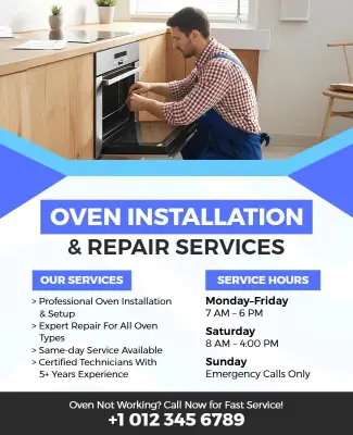 Oven Installation and Repair Service Flyer Template