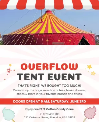 Overflow Tent Sale Event Flyer Template