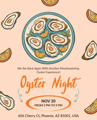 Oyster Night Seafood Event Flyer Template