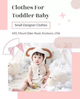 Oyster Pink and Pastel Pink Baby Flyer Template