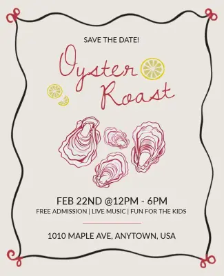 Oyster Roast Event Announcement Flyer Template