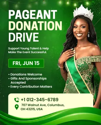 Pageant Donation Drive Event Poster Template
