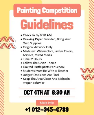 Painting Competition Guidelines Flyer Template