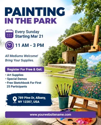 Painting in the Park Event Flyer Template
