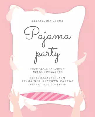 Pajama Movie Night Party Flyer Template