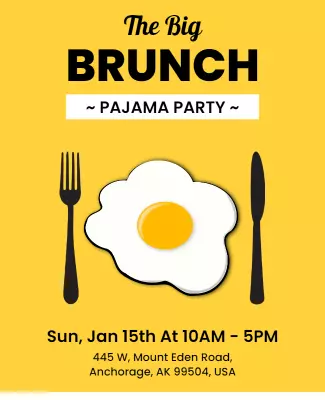 Pajama Party Brunch Event Flyer Template