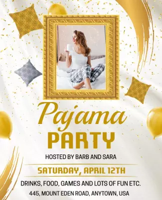 Pajama Party Celebration Flyer Template