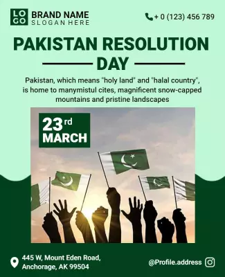 Pakistan Resolution Day Celebration Flyer Template