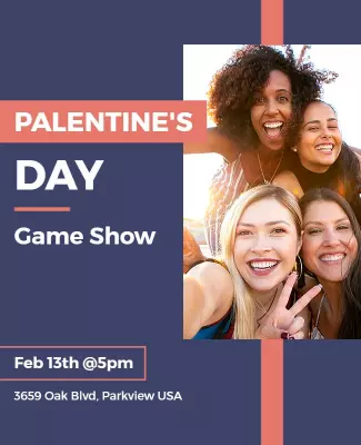 Palentines Day Game Show Event Flyer Template