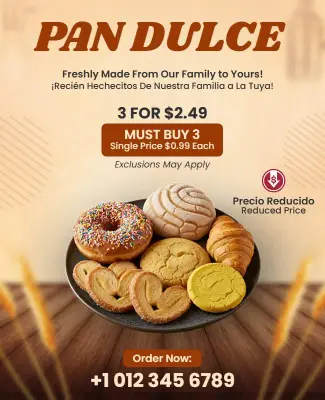 Pan Dulce Bakery Promotion Flyer Template