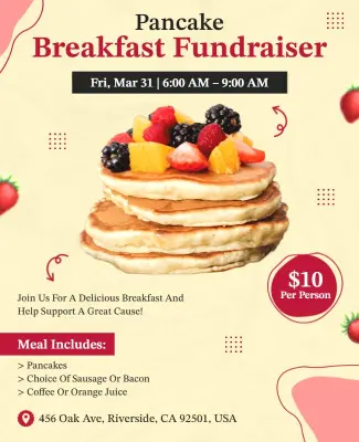 Pancake Breakfast Fundraiser Event Poster Template