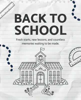 Paper Themed Back to School Poster Template