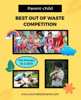 Parent Child Waste Competition Event Flyer Template