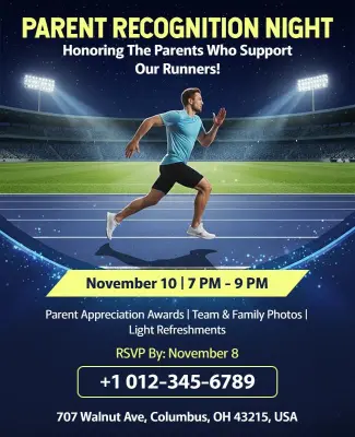 Parent Recognition Night Running Event Flyer Template
