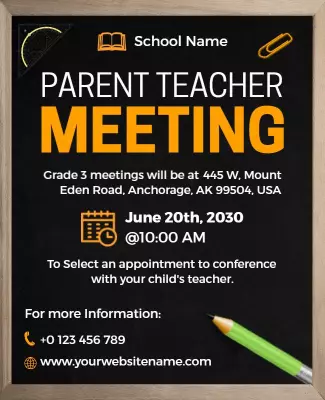 Parent Teacher Meeting Invitation Flyer Template