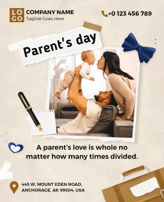 Heartfelt Family Celebration for Parent's Day Flyer Template