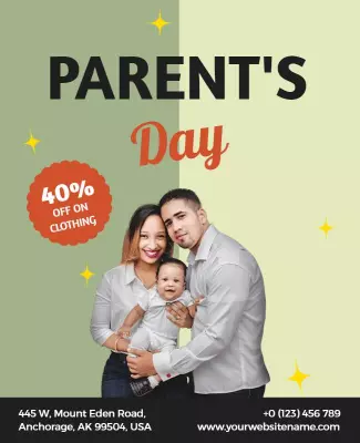 Parents Day Clothing Discount Flyer Template