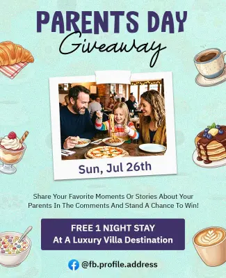Parents Day Giveaway Event Poster Template