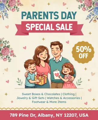 Parents Day Special Sale Poster Template