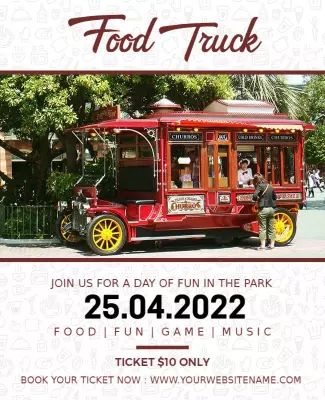 Park Festival Food Truck Event Flyer Template