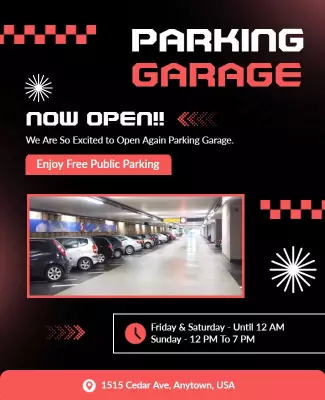 Parking Garage Grand Opening Flyer Template