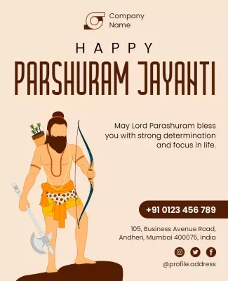 Cultural Celebration of Parshuram Jayanti Festival Flyer Template
