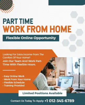 Part-Time Work from Home Job Poster Template
