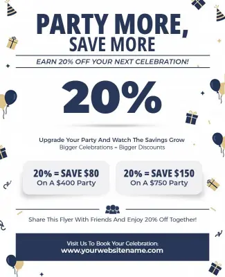 Party Discount Celebration Event Flyer Template