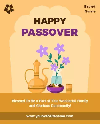 Passover Celebration Event Invitation Flyer Template