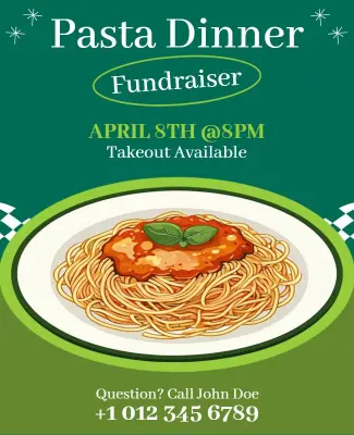Pasta Dinner Fundraiser Event Flyer Template