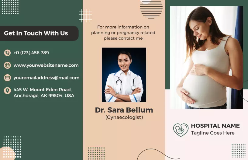 Pastel Green Maternity Care Tips and Health Info Brochure Template