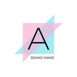 Pastel Pink and Blue Geometric Abstract Design Logo Template