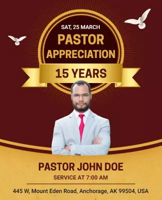 Pastor Appreciation Ceremony Flyer Template