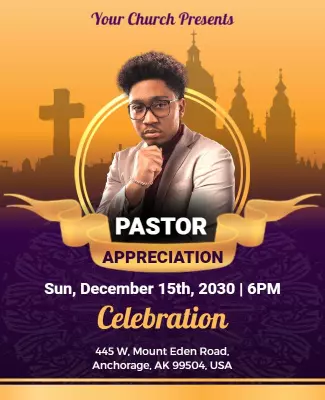 Pastor Appreciation Church Event Flyer Template
