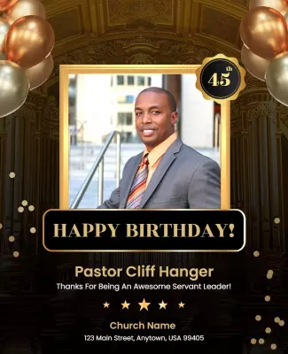 Pastor Birthday Celebration Church Event Flyer Template