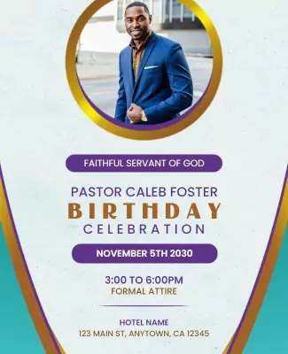 Pastor Birthday Celebration Event Flyer Template
