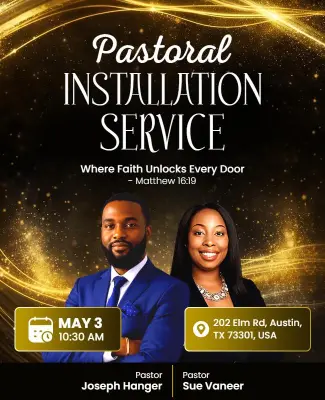 Pastoral Installation Service Invitation Flyer Template
