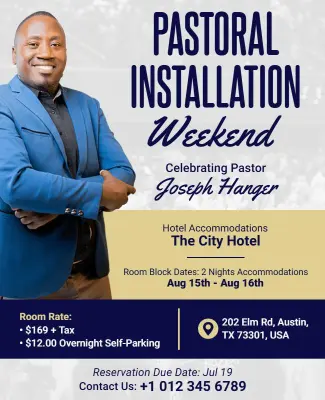 Pastoral Installation Weekend Celebration Flyer Template