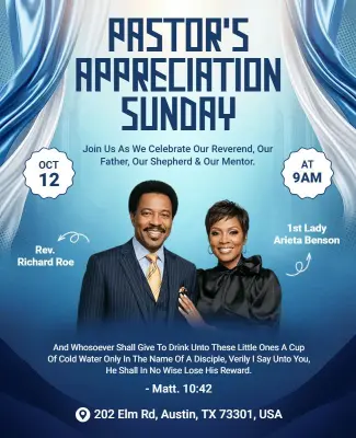 Pastor's Appreciation Sunday Event Poster Template