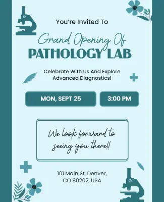 Pathology Lab Grand Opening Event Flyer Template