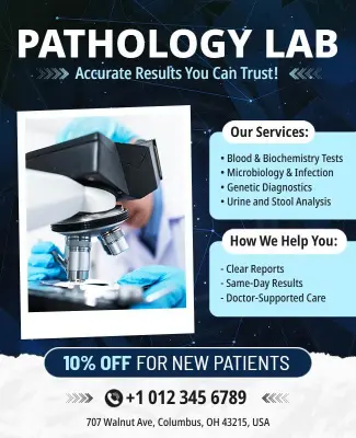 Pathology Lab Services Promotional Flyer Template