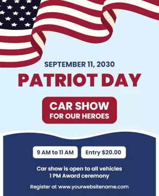 Patriot Day Car Show Event Flyer Template