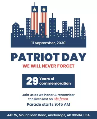 Patriot Day Commemoration Event Flyer Template