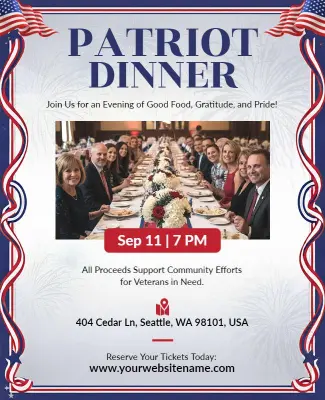 Patriot Dinner Event with Community Support Flyer Template
