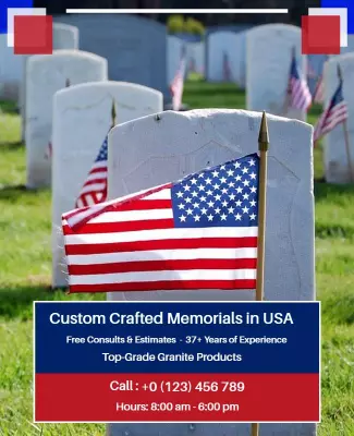 Patriotic American Memorial Services Tribute Poster Template